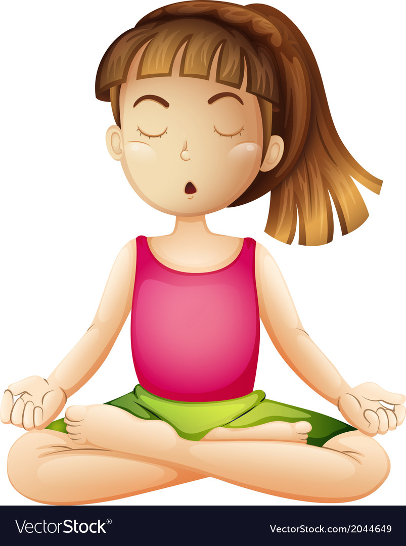 A young lady doing yoga alone Royalty Free Vector Image