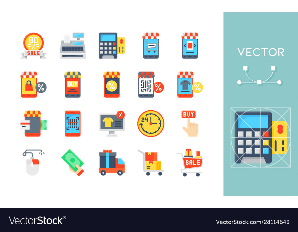 Black friday related flat icon set