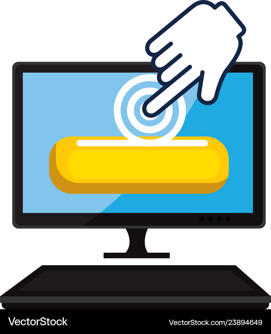Computer desktop with pointer mouse Royalty Free Vector