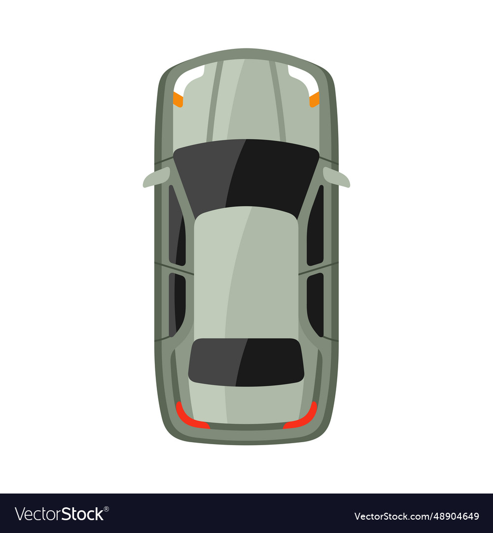 Grey car top view Royalty Free Vector Image - VectorStock