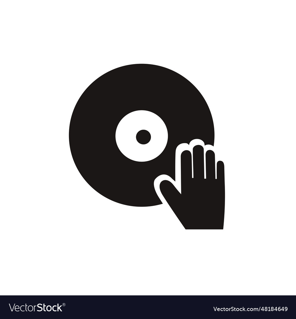 Hand touching record simple icon Royalty Free Vector Image