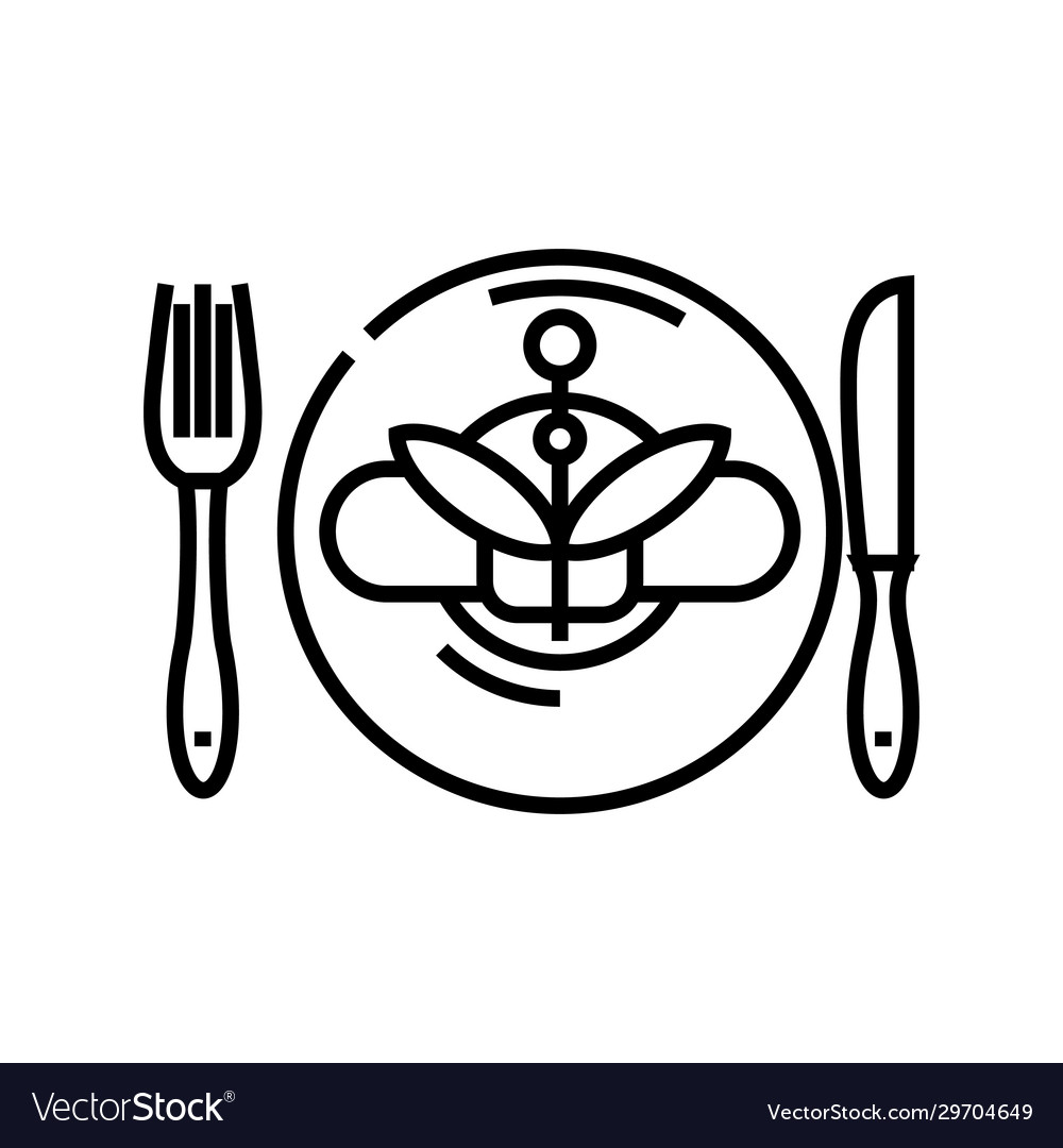 Holiday dinner line icon concept sign outline vector image Holiday dinner line icon concept sign outline