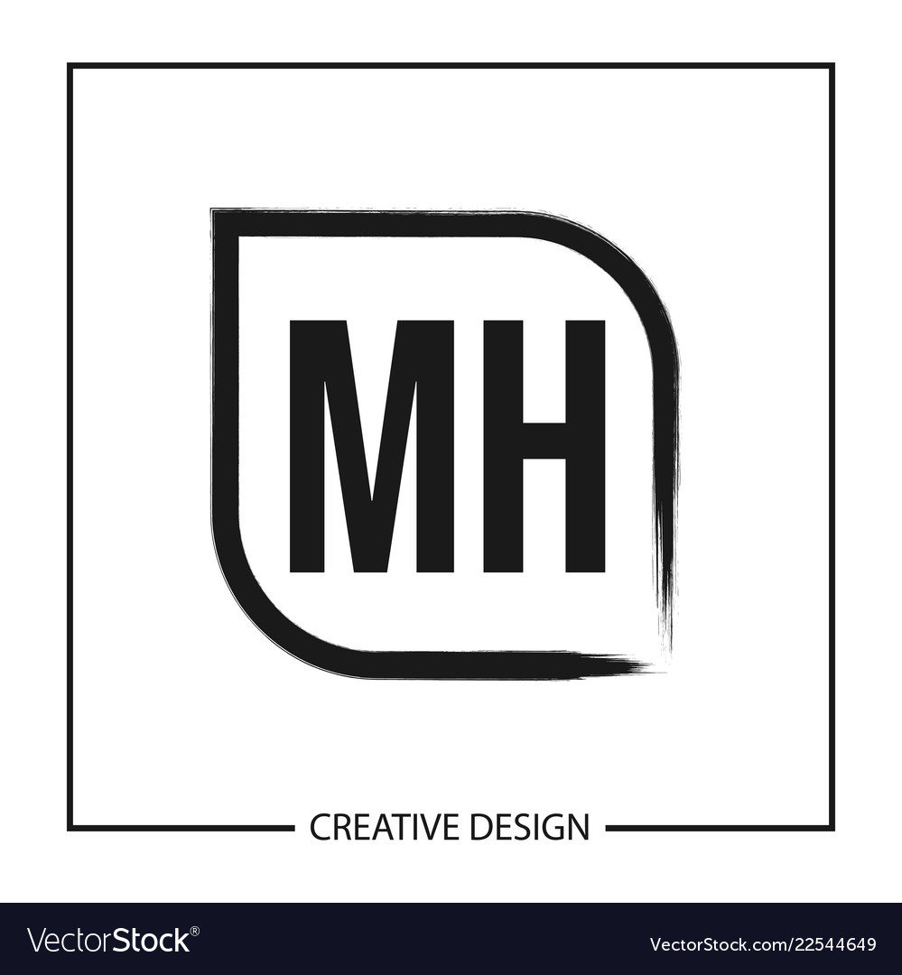 Initial letter mh logo template design