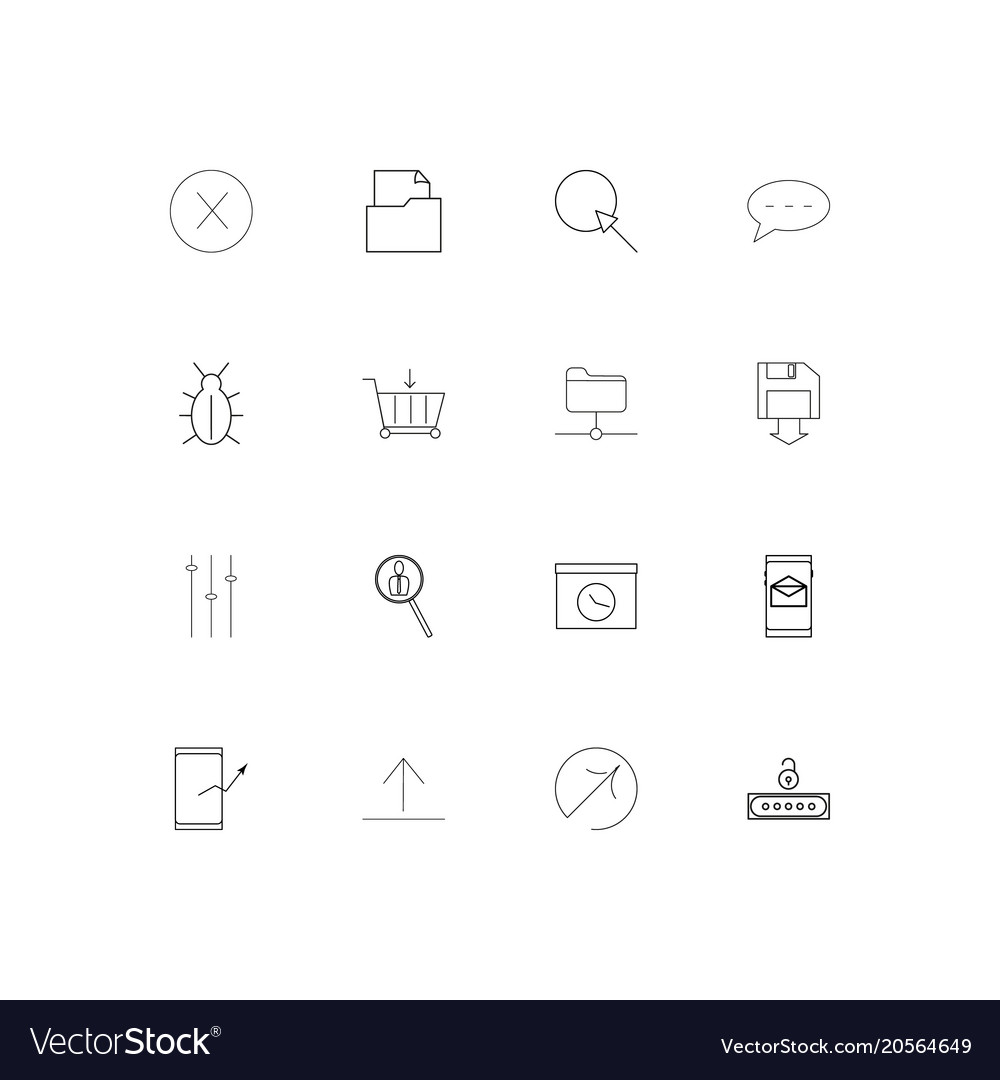 Internet technologies simple linear icons set