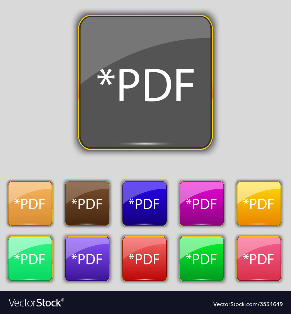 Pdf file document icon download button Royalty Free Vector