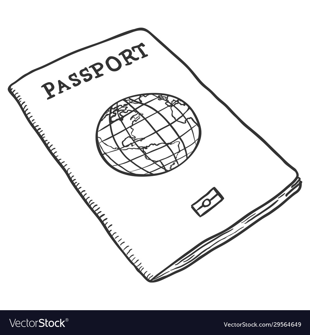 Single Sketch Passport Royalty Free Vector Image