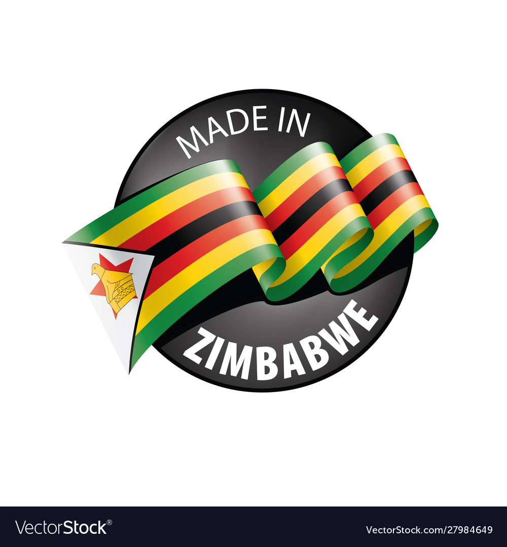 Zimbabwe flag on a white Royalty Free Vector Image