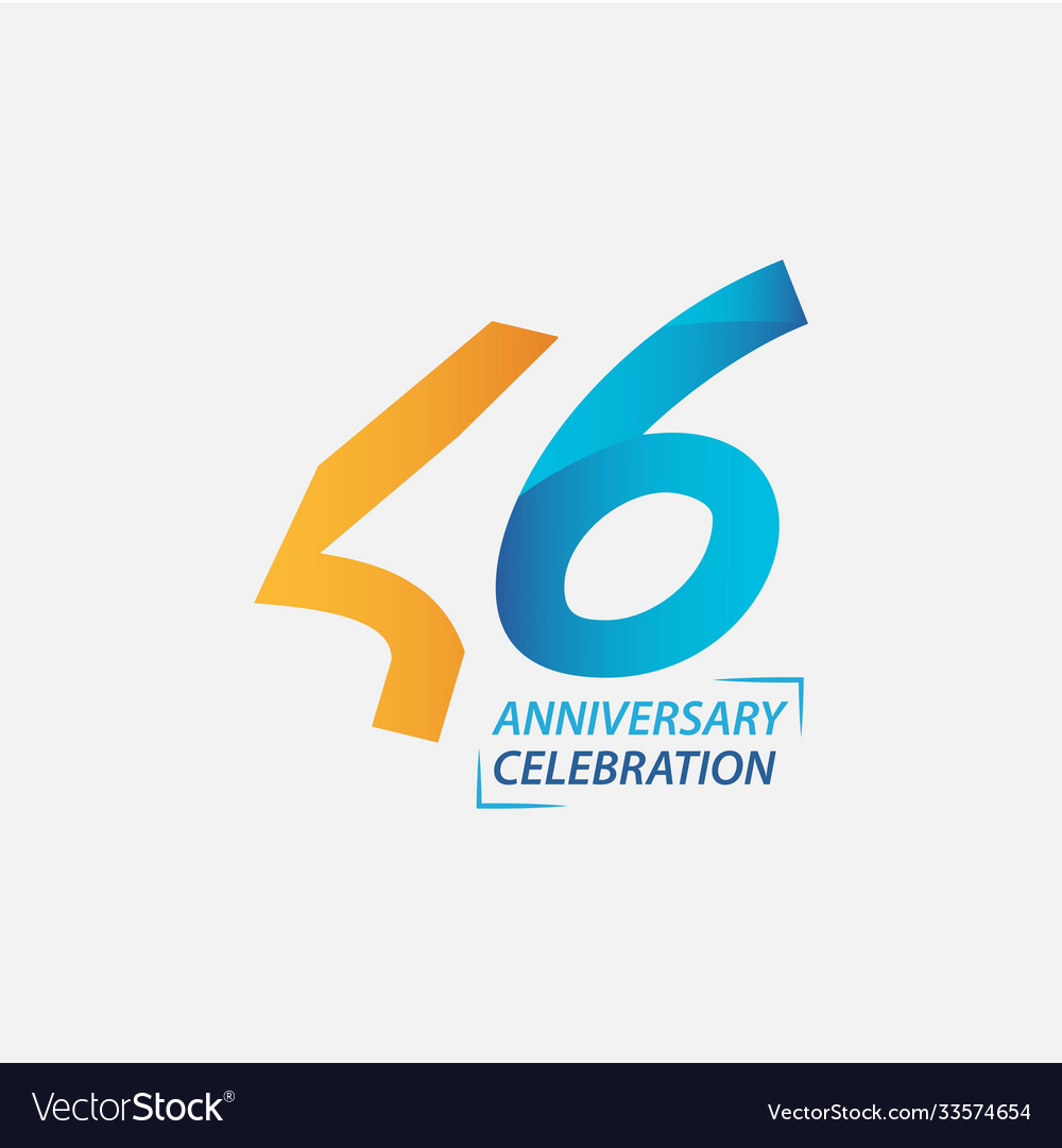 46 year anniversary celebration template design