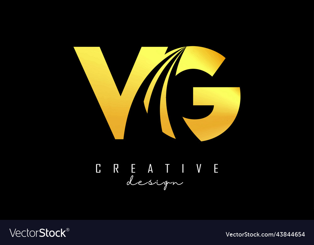 Creative golden letters vg v g logo with leading Vector Image