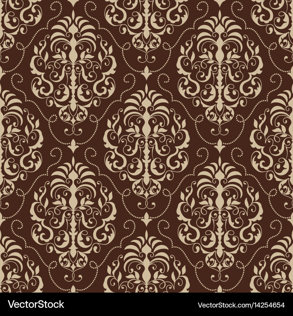 Damask seamless pattern background Royalty Free Vector Image
