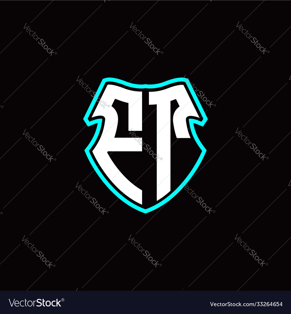 Ft Initial Logo Design With A Shield Shape Vector Image