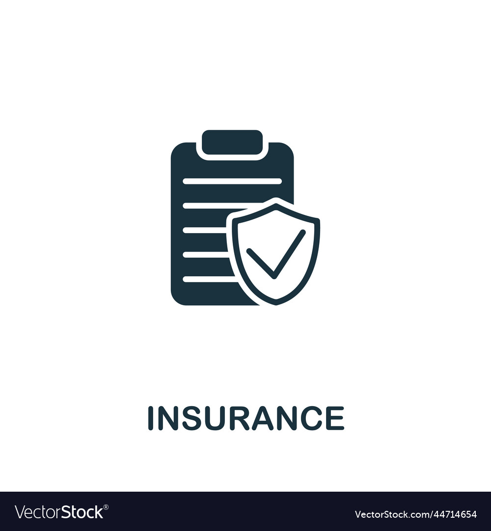 Insurance icon monochrome simple investments icon Vector Image