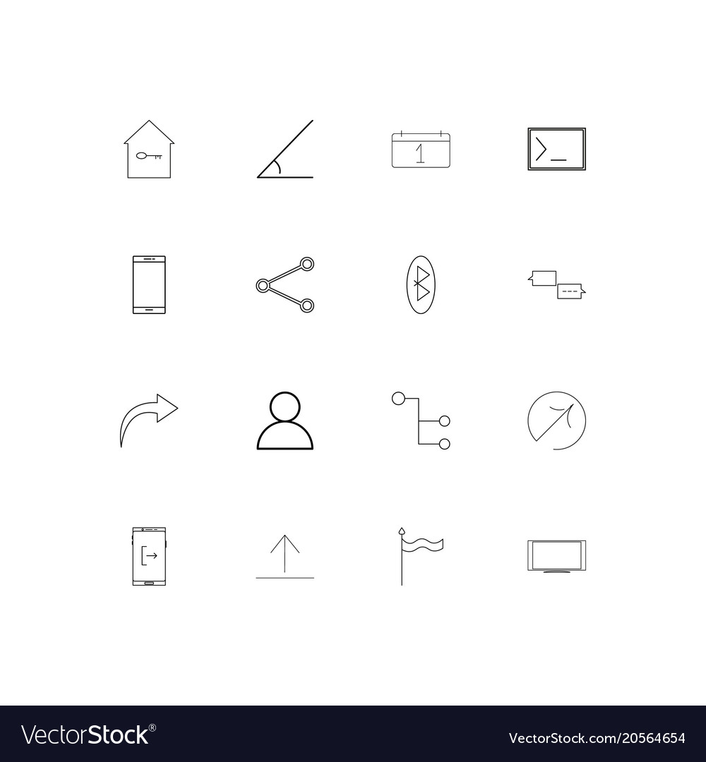 Internet technologies simple linear icons set
