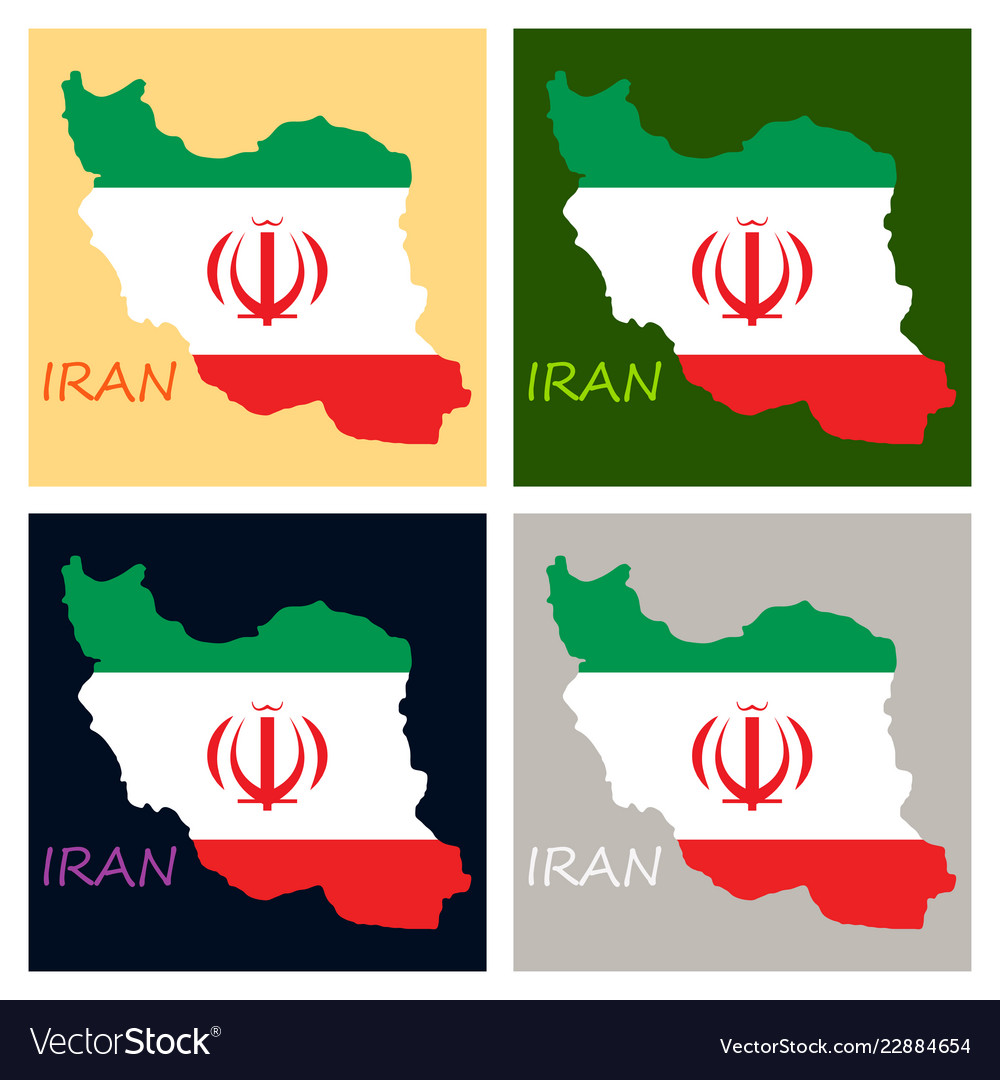 Iran republic flag map Royalty Free Vector Image