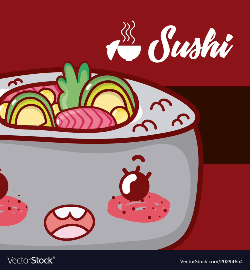 Japanese Food Cute Kawaii Vector Image Japanese Food Cute Kawaii Vector Image