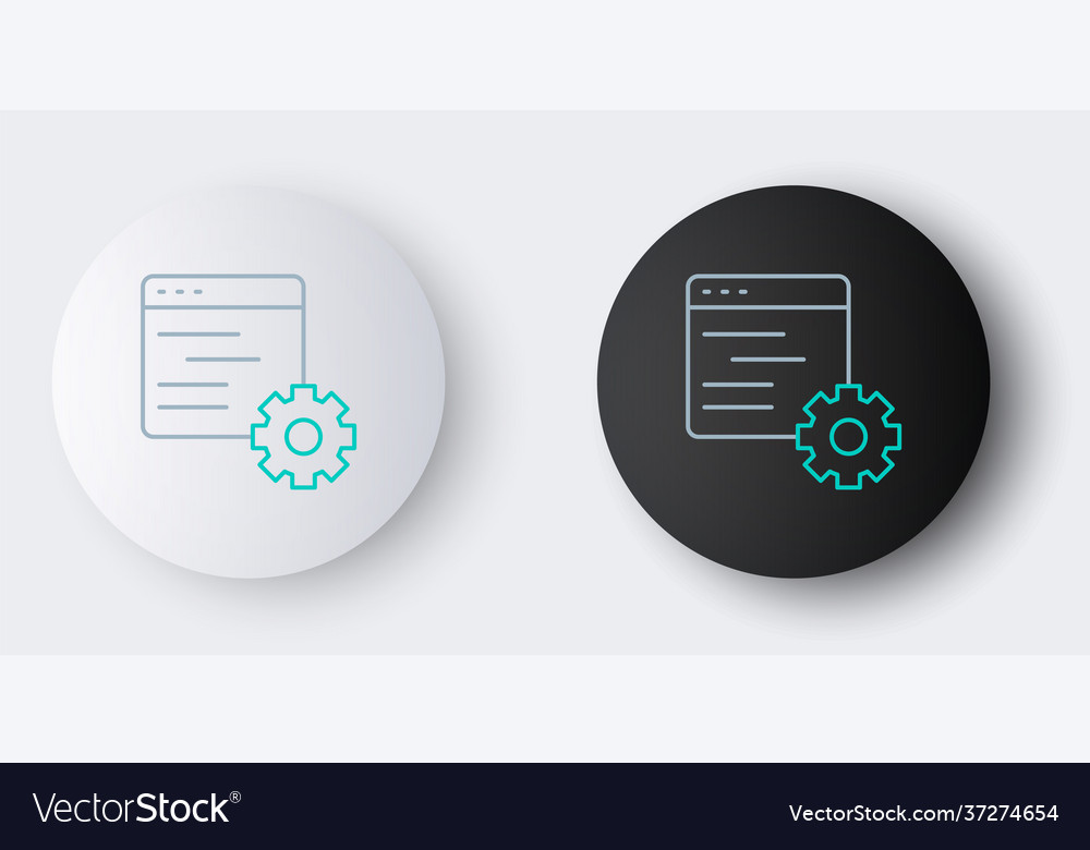 Line computer api interface icon isolated on grey vector image Line computer api interface icon isolated on grey