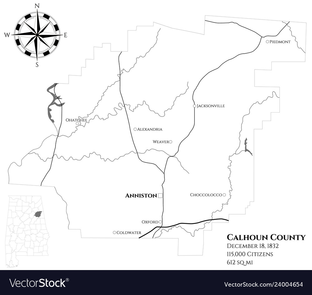 Map of calhoun county in alabama