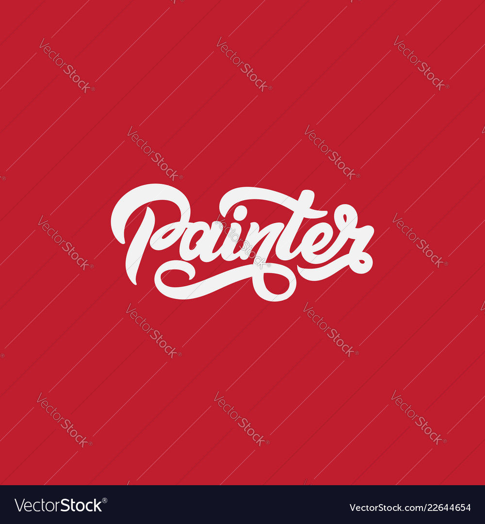 Painter handwritten lettering template for card