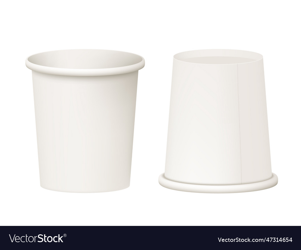 Paper cups of coffee up side and down side Vector Image