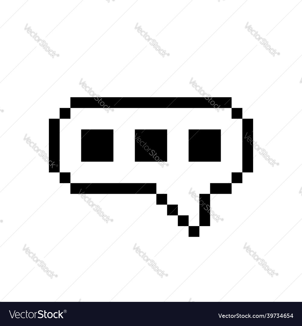 Pixel 8 bit thought icon isolated object on white vector image Pixel 8 bit thought icon isolated object on white