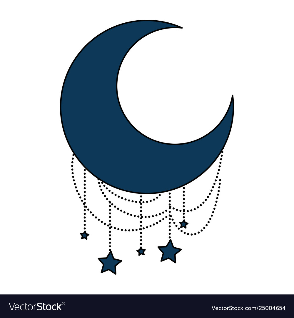 Ramadan kareem moon with stars hanging Royalty Free Vector