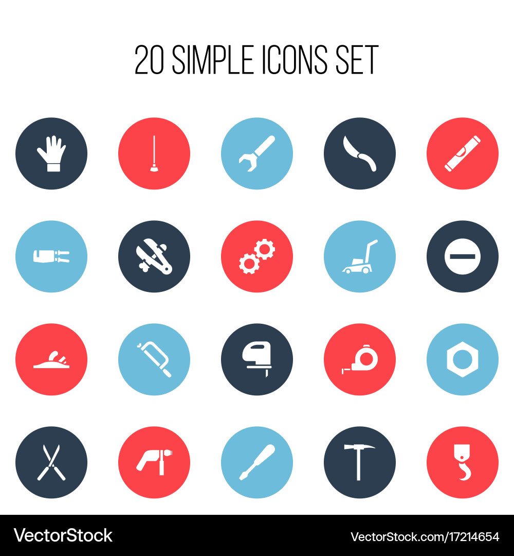 Set of 20 editable equipment icons includes Vector Image