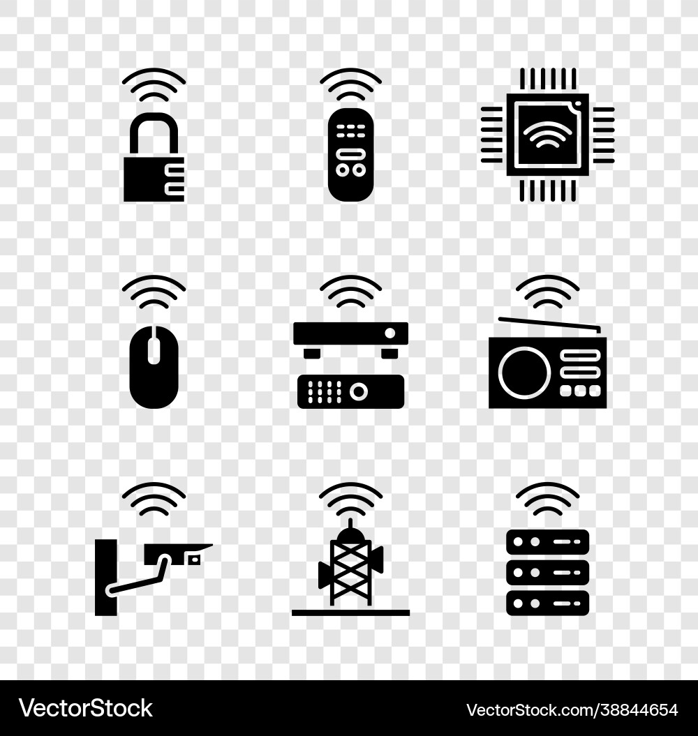 Set smart safe combination lock remote control Vector Image