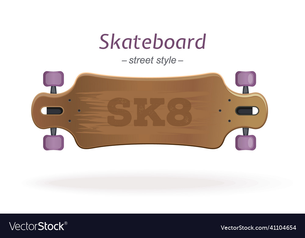 Stylized cartoon image of a skateboard icon