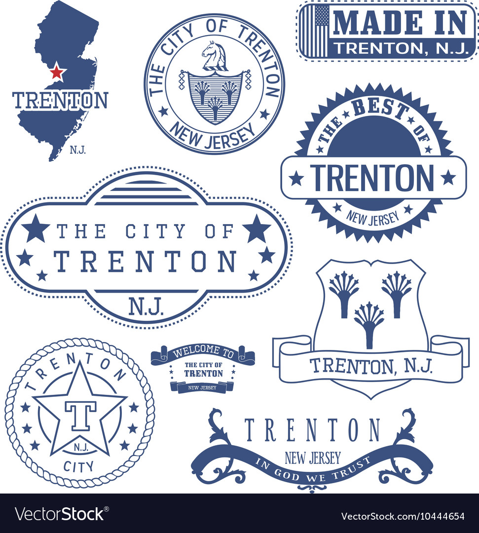 Trenton city new jersey stamps and seals Vector Image