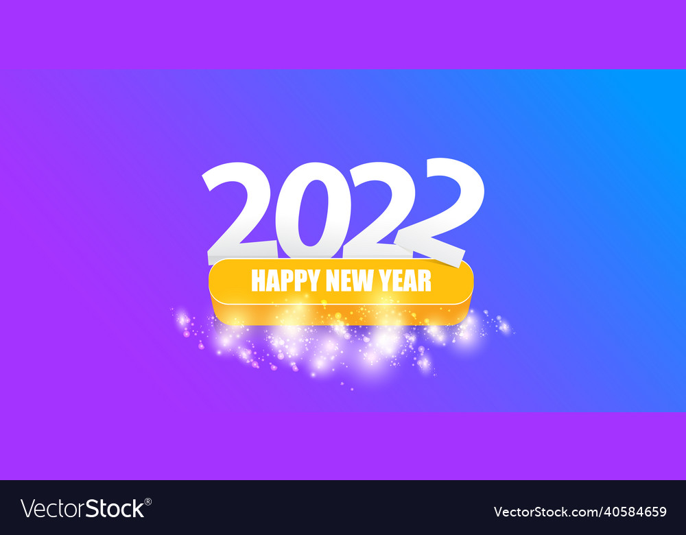 2022 happy new year creative design horizontal Vector Image