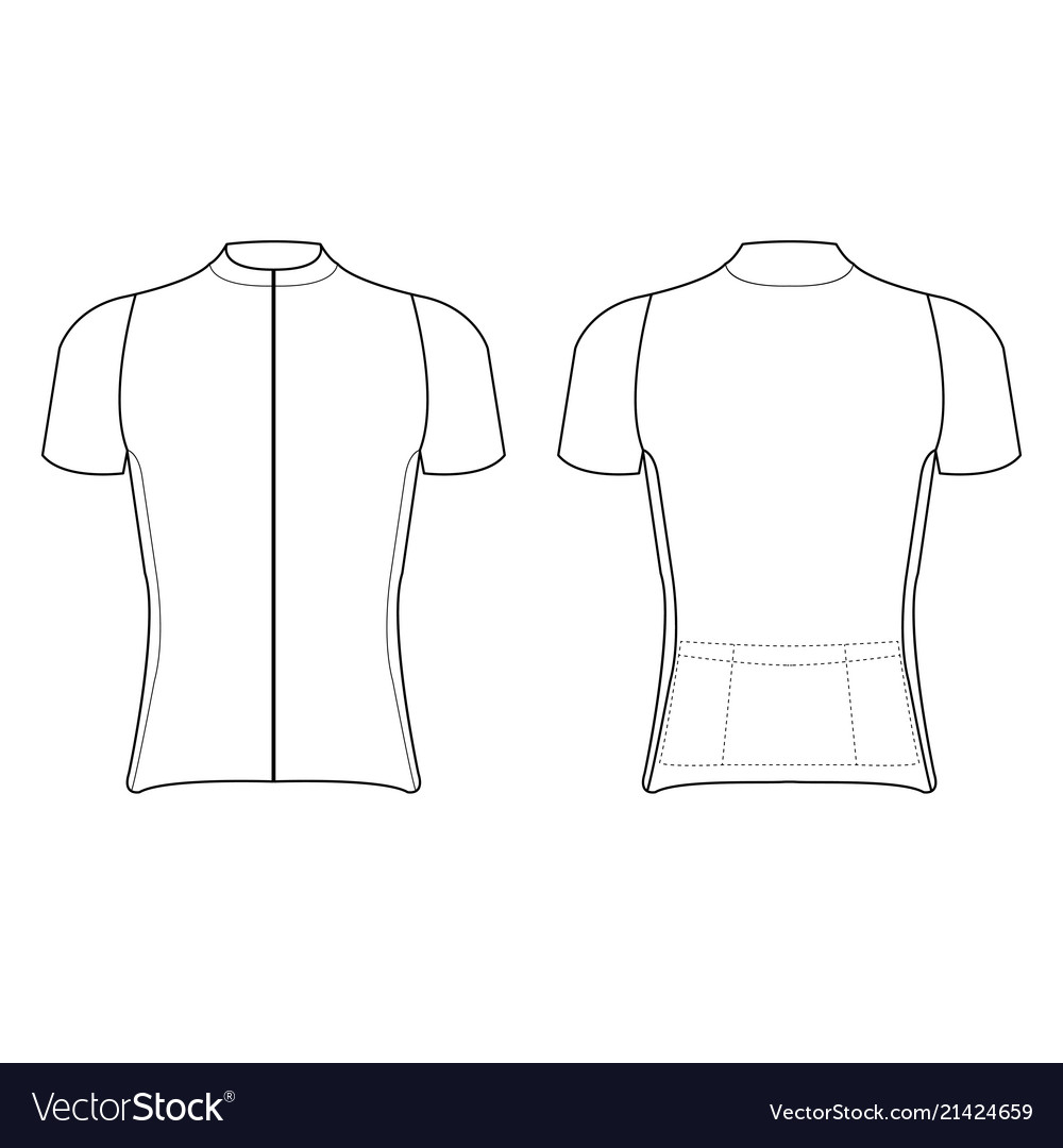 Cycling jersey design blank of jersey Royalty Free Vector