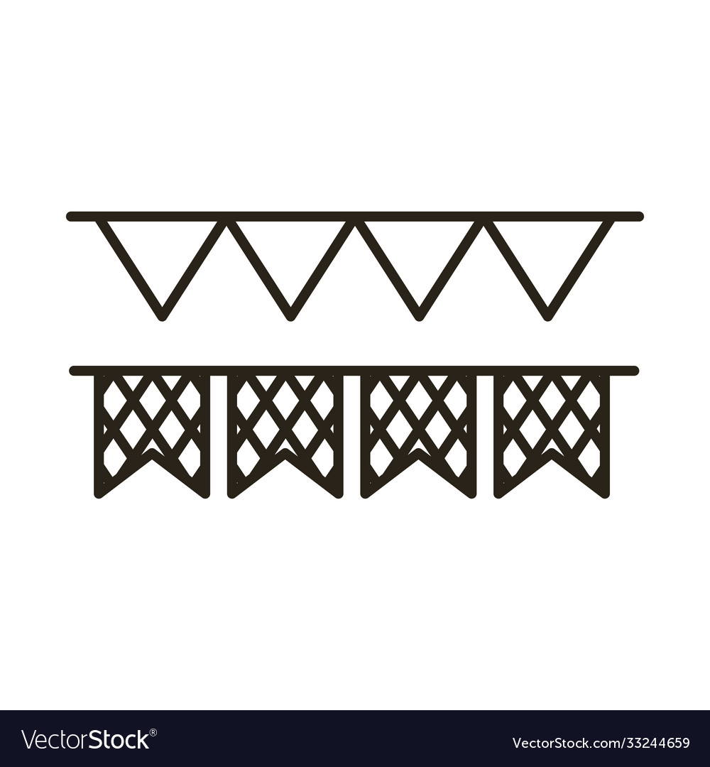 Garlands with oktoberfest flag line style icon vector image Garlands with oktoberfest flag line style icon