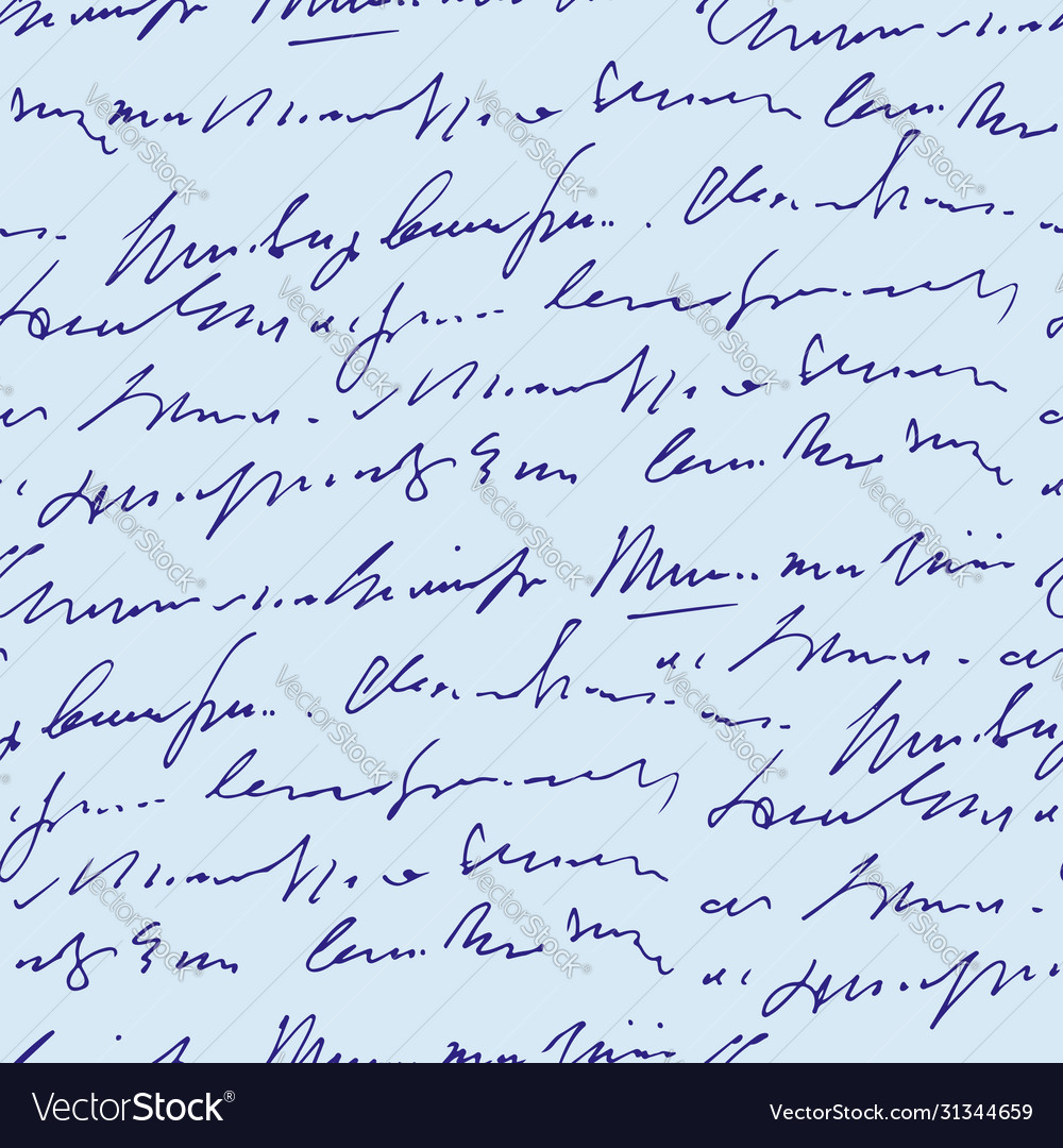 Handwritten abstract text seamless pattern vector image Handwritten abstract text seamless pattern