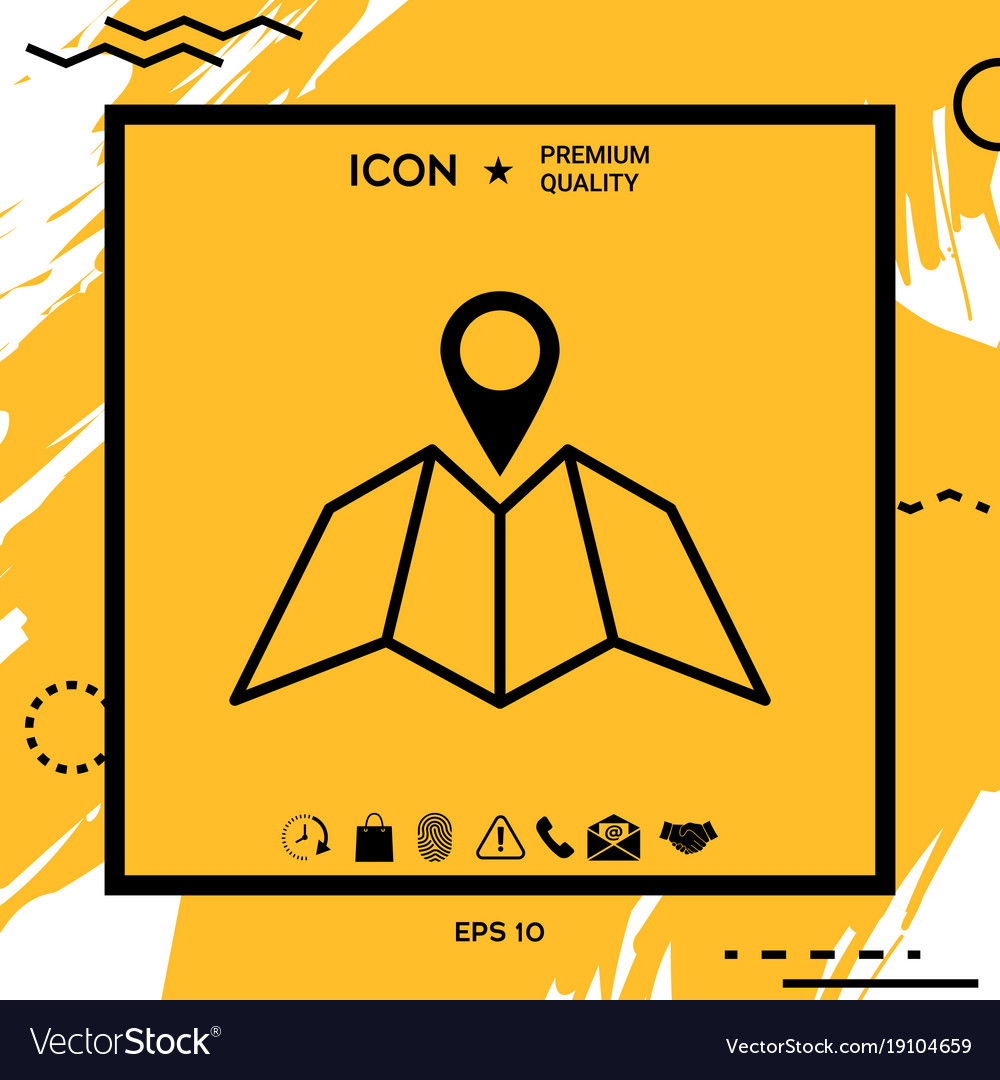 Map icon with pin pointer