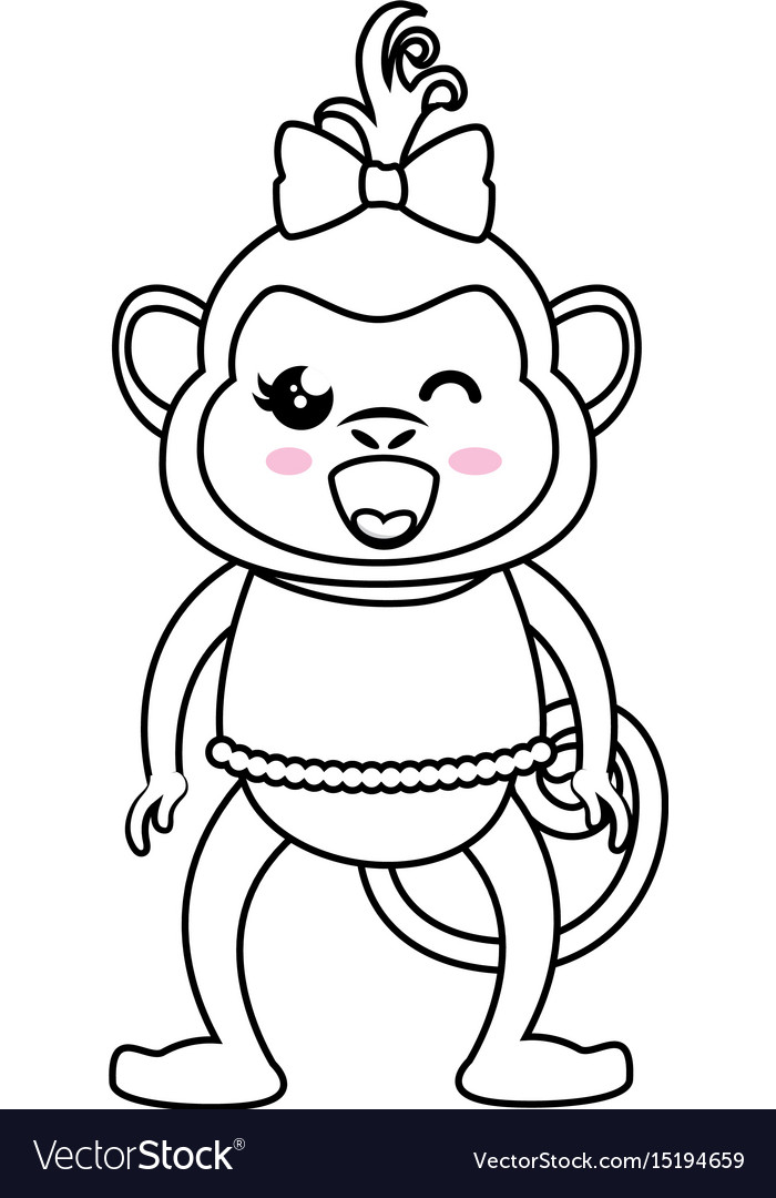 Monkey kawaii cartoon