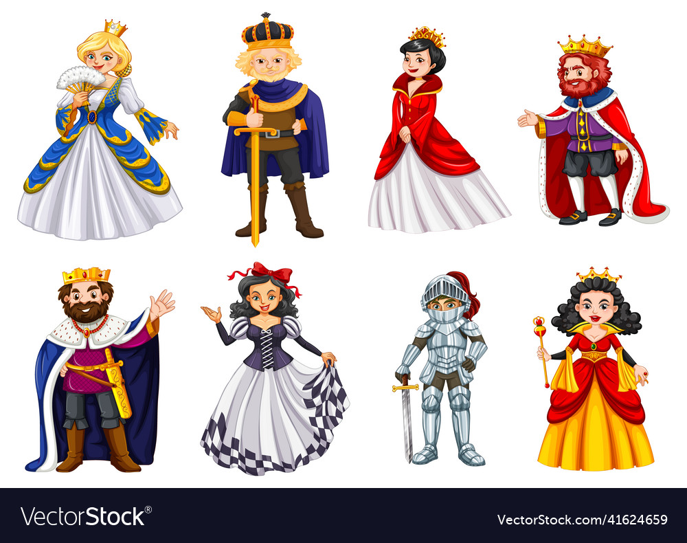 Premium Vector  Cute king and queen characters