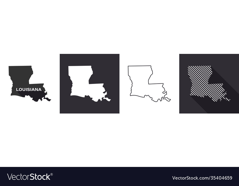 State louisiana map united states - State Louisiana Map United States Vector 35404659