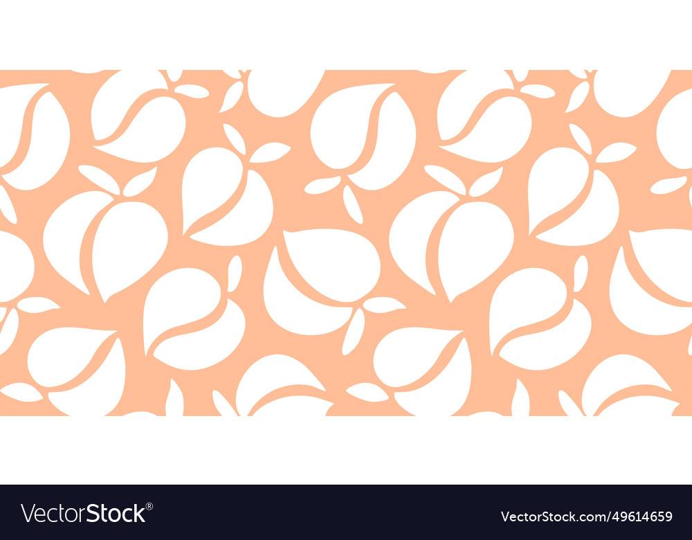 White peaches seamless pattern trendy peach fuzz