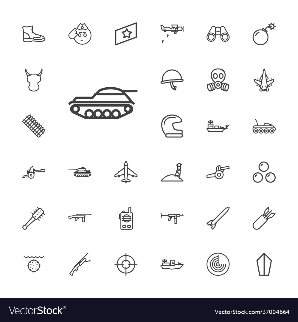 33 military icons Royalty Free Vector Image - VectorStock