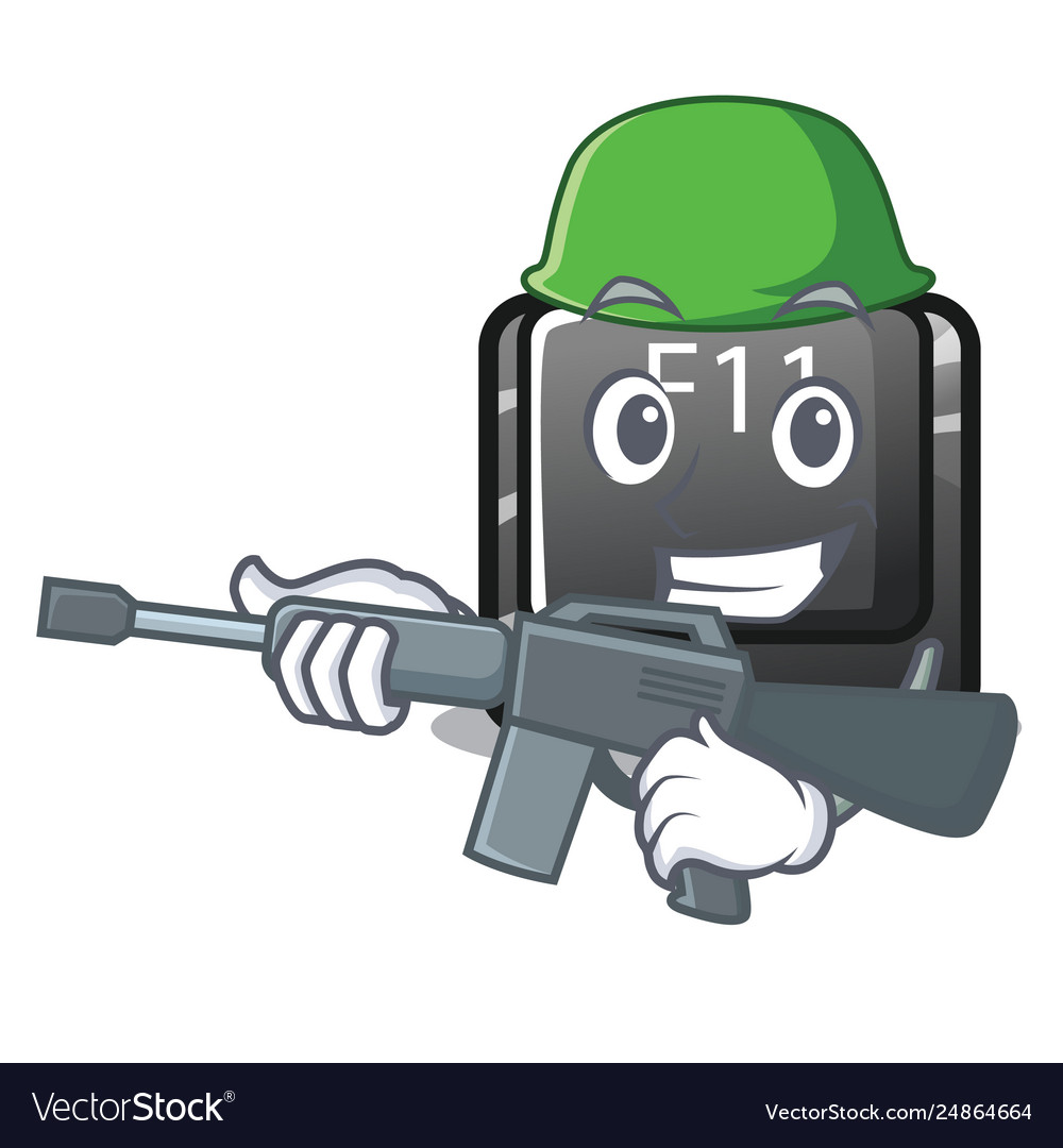 Army f11 button installed on mascot keyboard