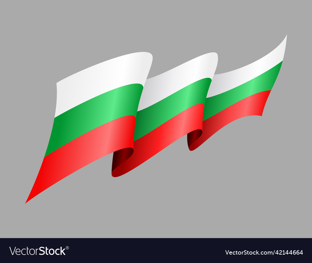 Bulgarian flag wavy abstract background Royalty Free Vector