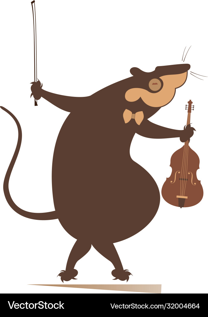 Cartoon Rat Or Mouse Violinist Royalty Free Vector Image