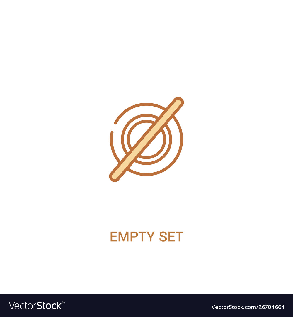 Empty set concept 2 colored icon simple line vector image Empty set concept 2 colored icon simple line