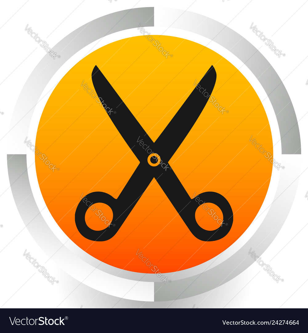 Icon with scissors symbol barber hairdresser