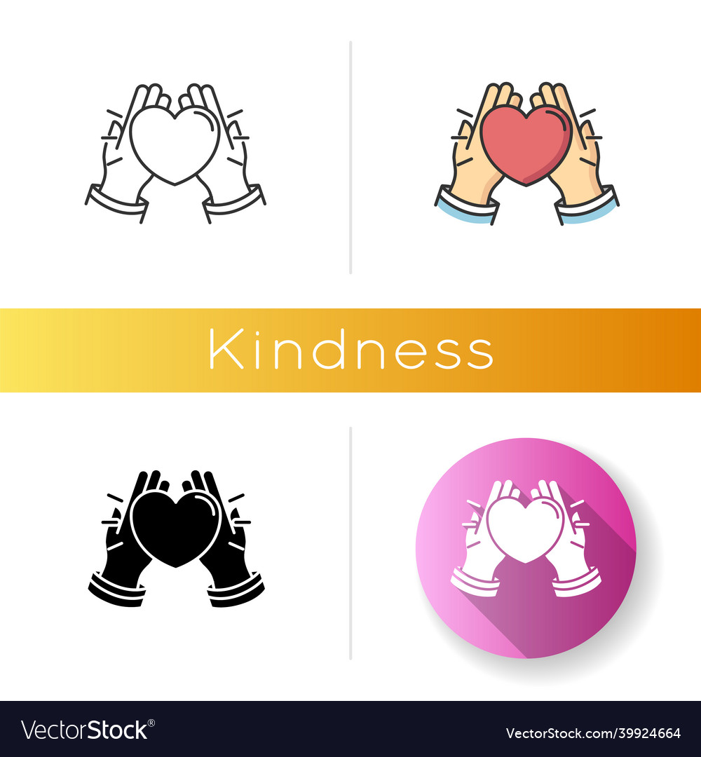 Kindness icon linear black and rgb color styles Vector Image
