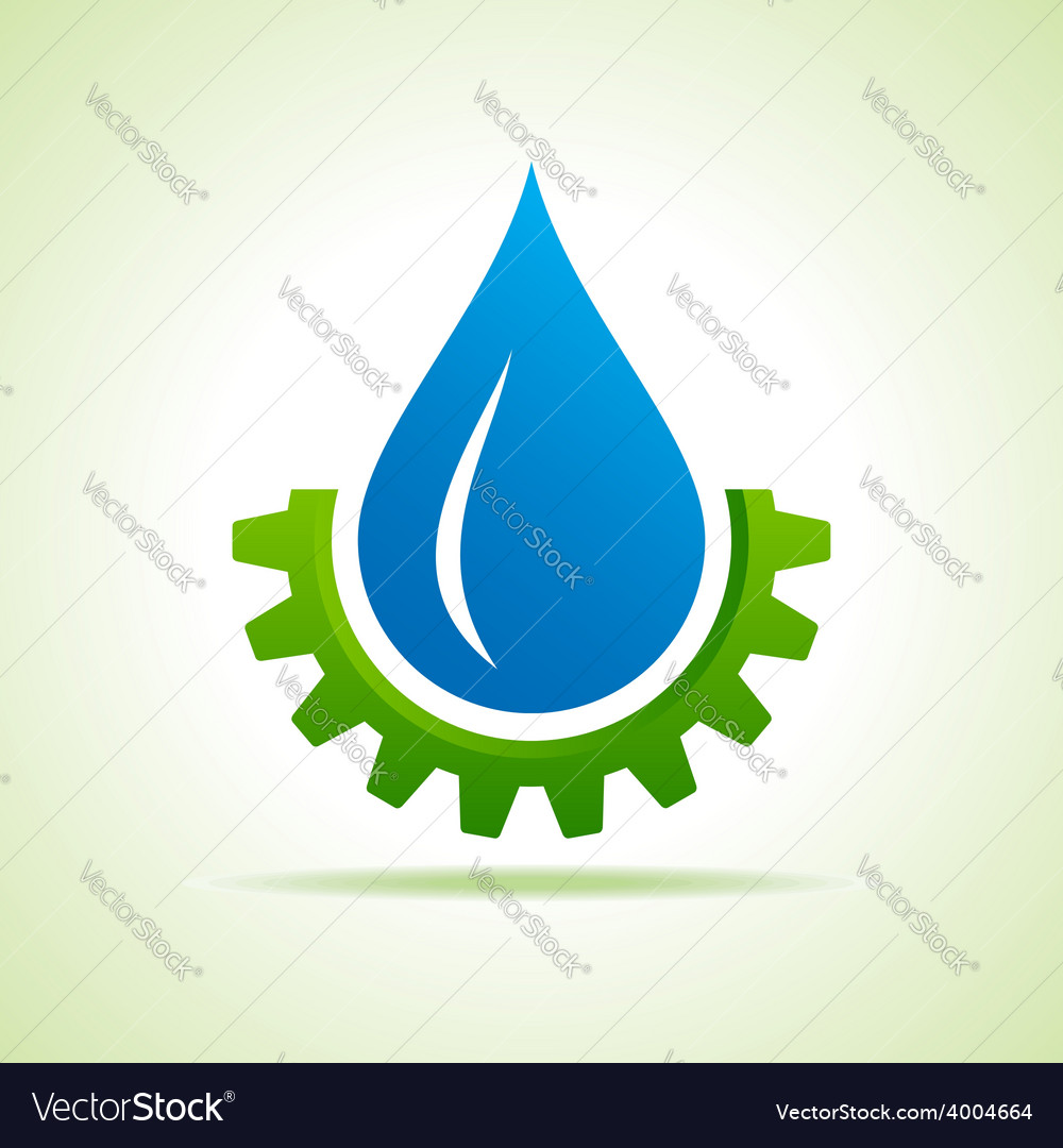 Oil industry drop symbol with gear Royalty Free Vector Image