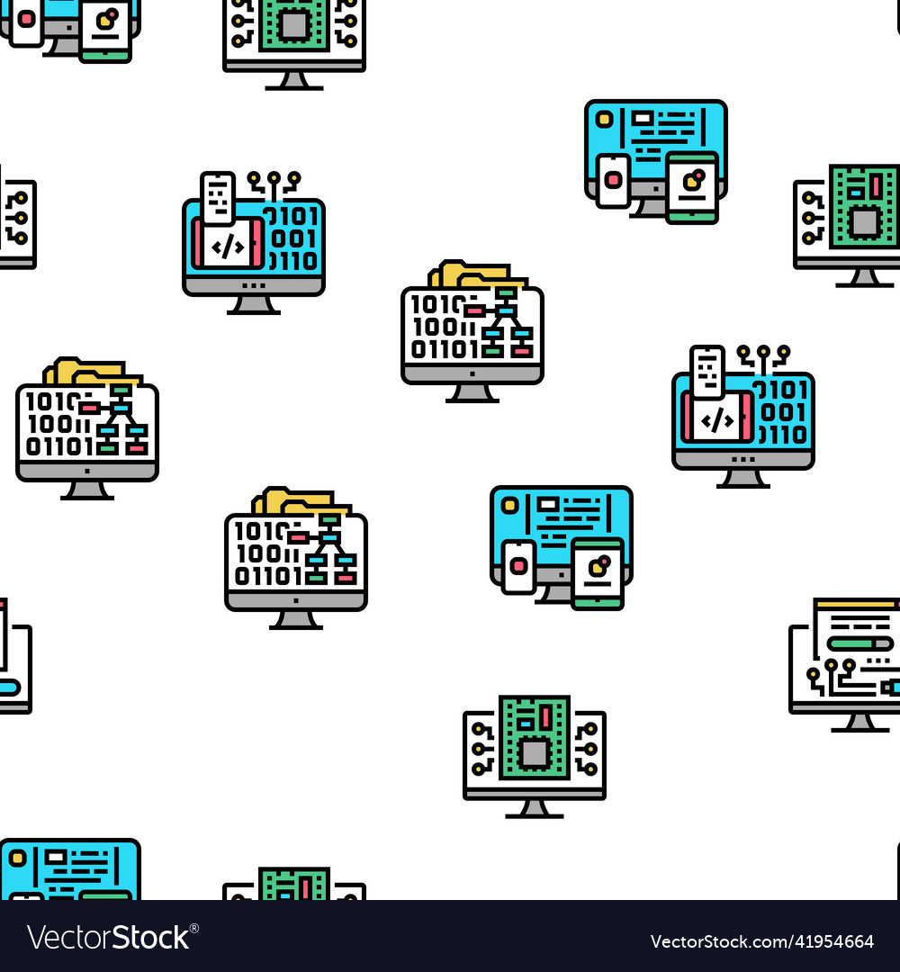 Software program development seamless vector image Software program development seamless