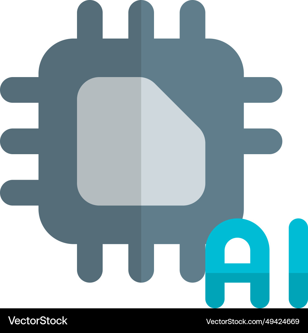 Ai chip with high computing power Royalty Free Vector Image