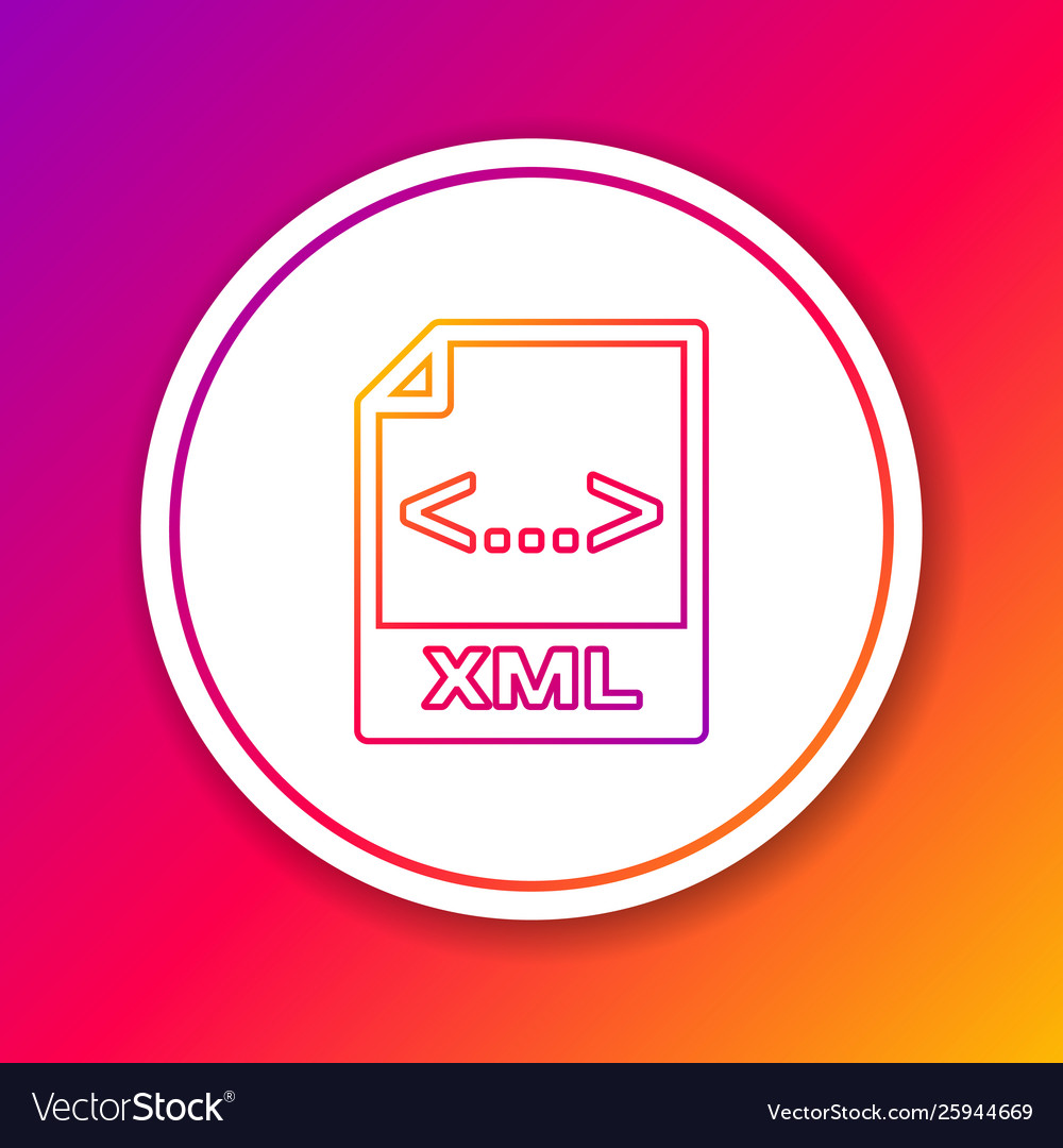 Color xml file document icon download button vector image Color xml file document icon download button