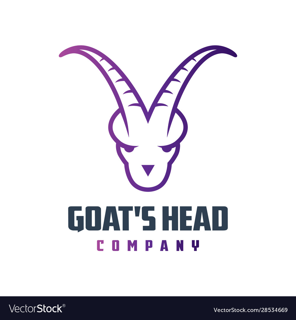 Goat head animal logo design Royalty Free Vector Image Goat head animal logo design vector image on VectorStock